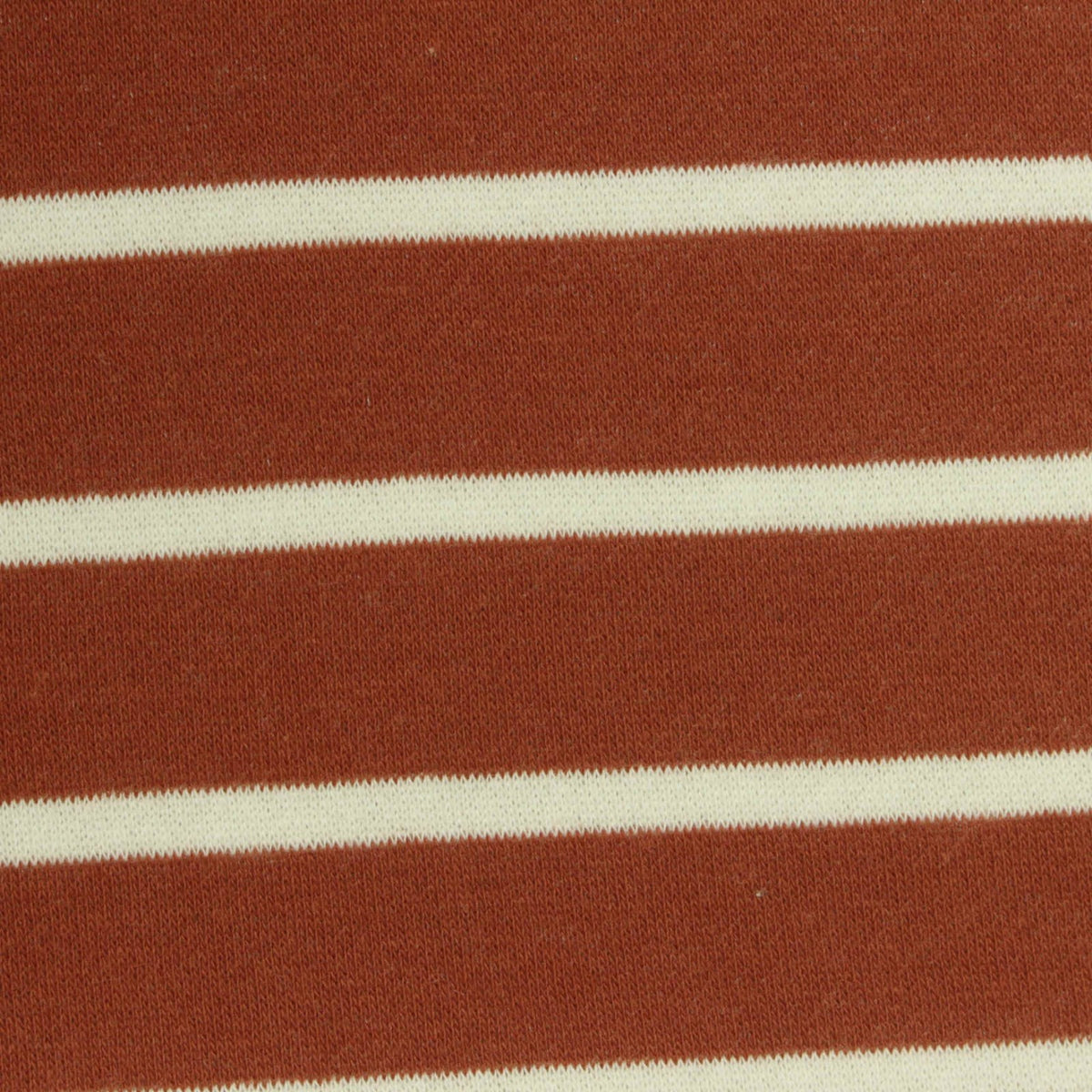 Brown Horizontal-Stripe French Terry, Cotton-Poly