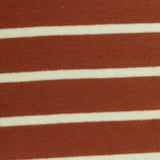 Brown Horizontal-Stripe French Terry, Cotton-Poly