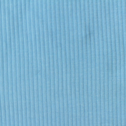 Cotton Modal Stretch Rib Knit Fabric, 290 gsm, 165 cm — Blue