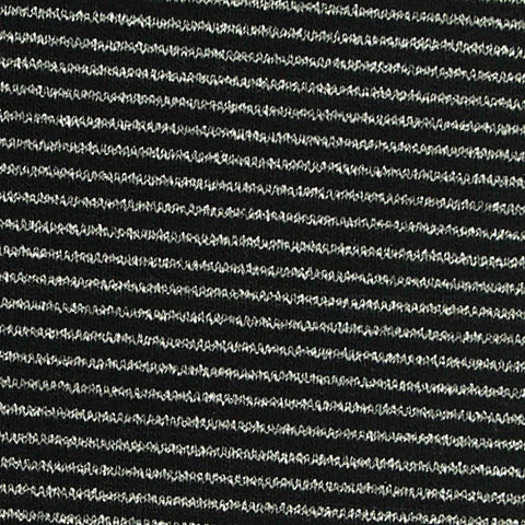 Silver Horizontal-Stripe Jersey Knit, Cotton-Poly
