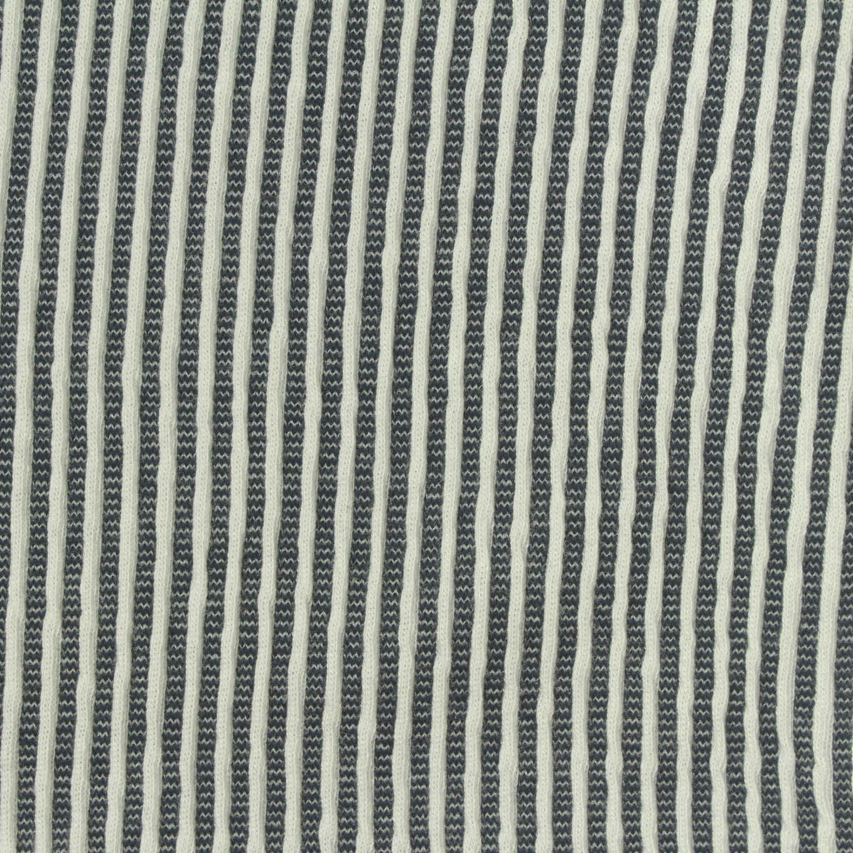 Dark Grey Vertical-Stripe Jersey Knit, Cotton-Viscose
