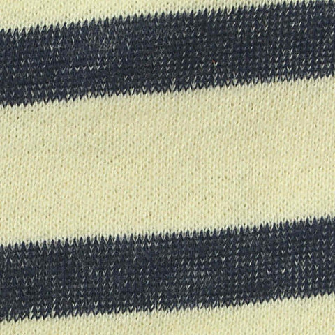 Navy Horizontal-Stripe French Terry, Cotton, 325 gsm