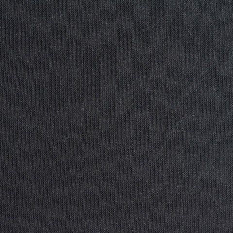 Polyester Viscose Stretch Rib Knit Fabric, 293 gsm, 118 cm — Black