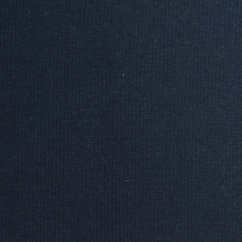 Cotton Polyester Stretch Rib Knit Fabric, 260 gsm, 128 cm — Navy
