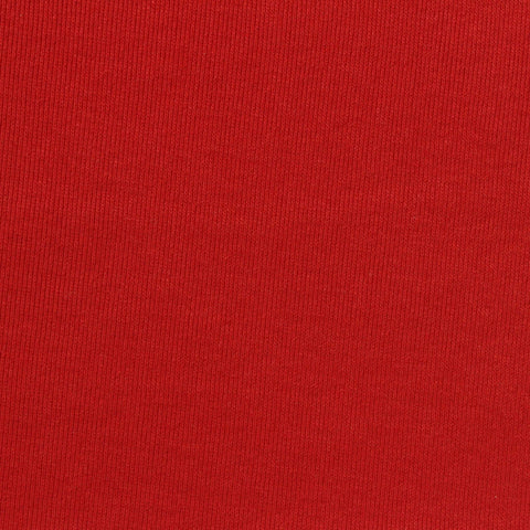 Polyester Cotton Blend Rib Knit Fabric, 205 gsm, 183 cm — Red
