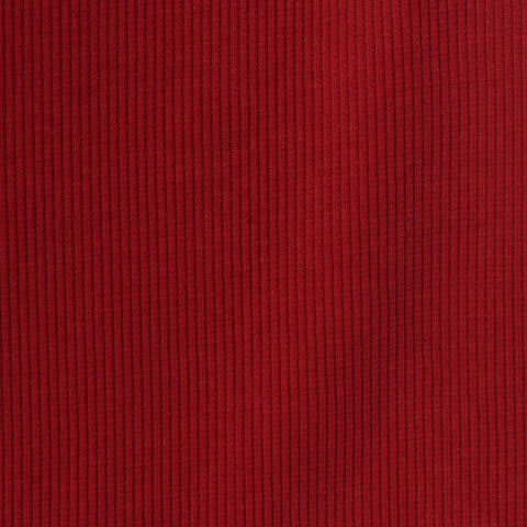 Cotton Stretch Rib Knit Fabric, 325 gsm, 126 cm — Red