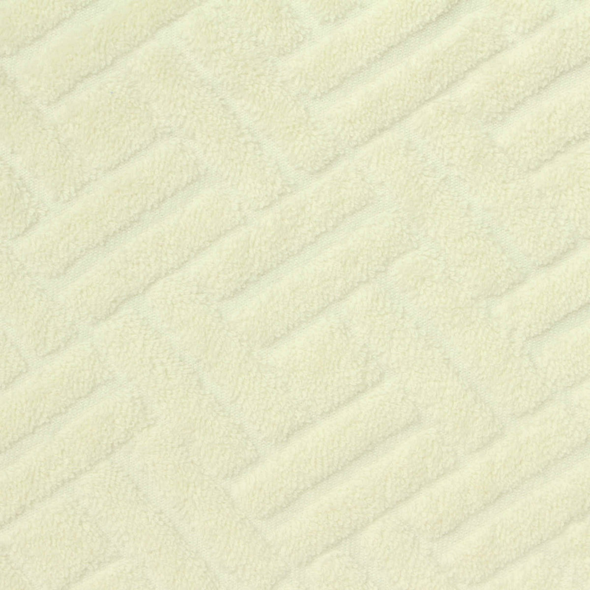Cream Geometric French Terry, Cotton-Poly