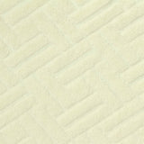 Cream Geometric French Terry, Cotton-Poly