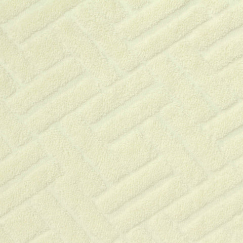 Cream Geometric French Terry, Cotton-Poly