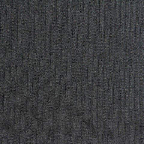 Cotton Stretch Rib Knit Fabric, 265 gsm, 125 cm — Grey