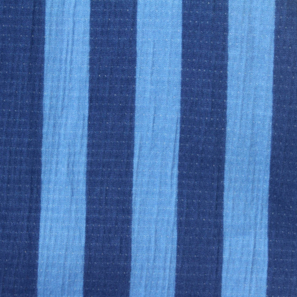 Blue Vertical-Stripe Crepe, Cotton