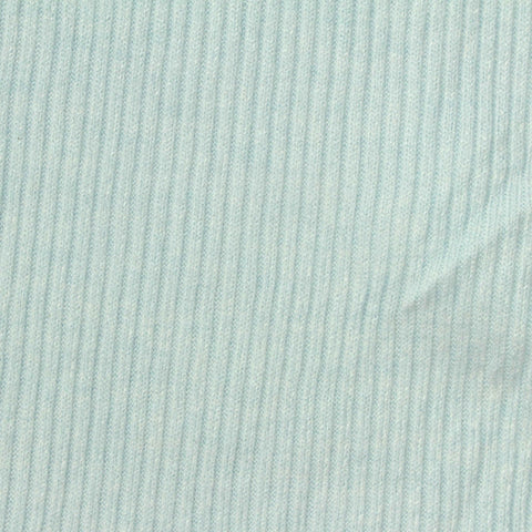 Viscose Nylon Blend Rib Knit Fabric, 215 gsm, 160 cm — Blue