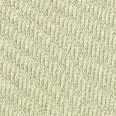 Cotton Polyester Metallic Rib Knit Fabric, 200 gsm, 125 cm — Yellow