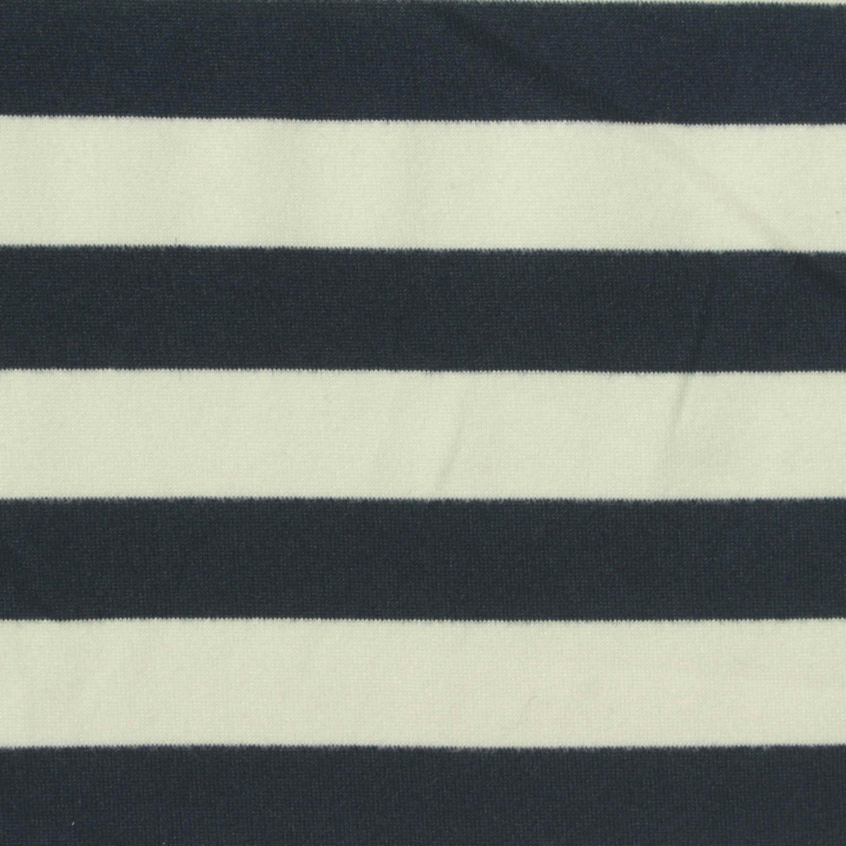 Navy Horizontal-Stripe Milk Silk Knit, Polyester