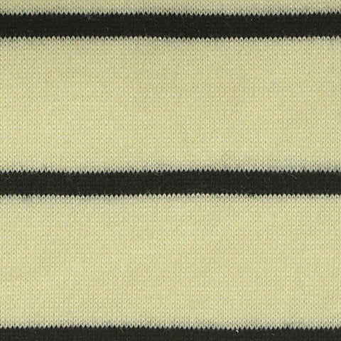 Light Yellow Horizontal-Stripe Jersey Knit, Poly-Cotton