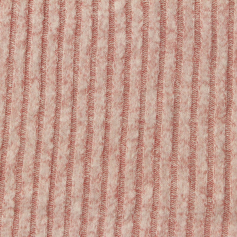 Brushed Viscose Polyester Stretch Rib Knit Fabric, 172 gsm, 152 cm — Pink