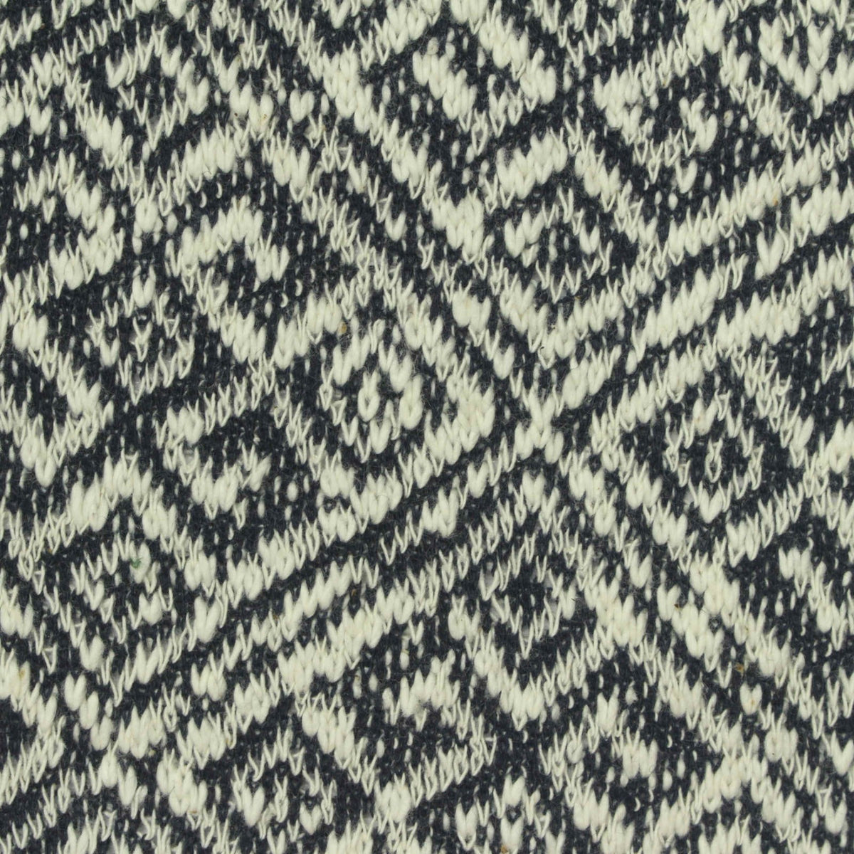 Black Geometric-Diamond Chunky Knit, Cotton-Poly, 260 gsm