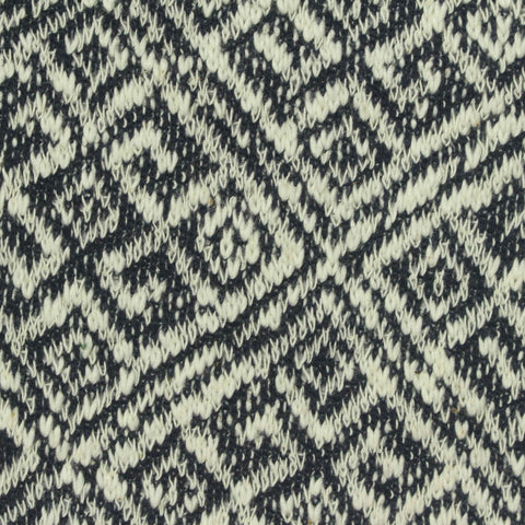 Black Geometric-Diamond Chunky Knit, Cotton-Poly, 260 gsm