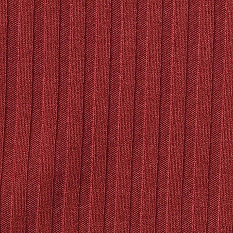 Polyester Viscose Stretch Rib Knit Fabric, 280 gsm, 140 cm — Red