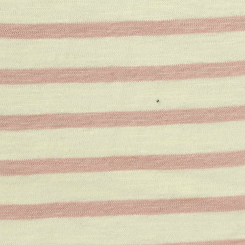 Cream Stripes Jersey Knit, Cotton, 180 gsm