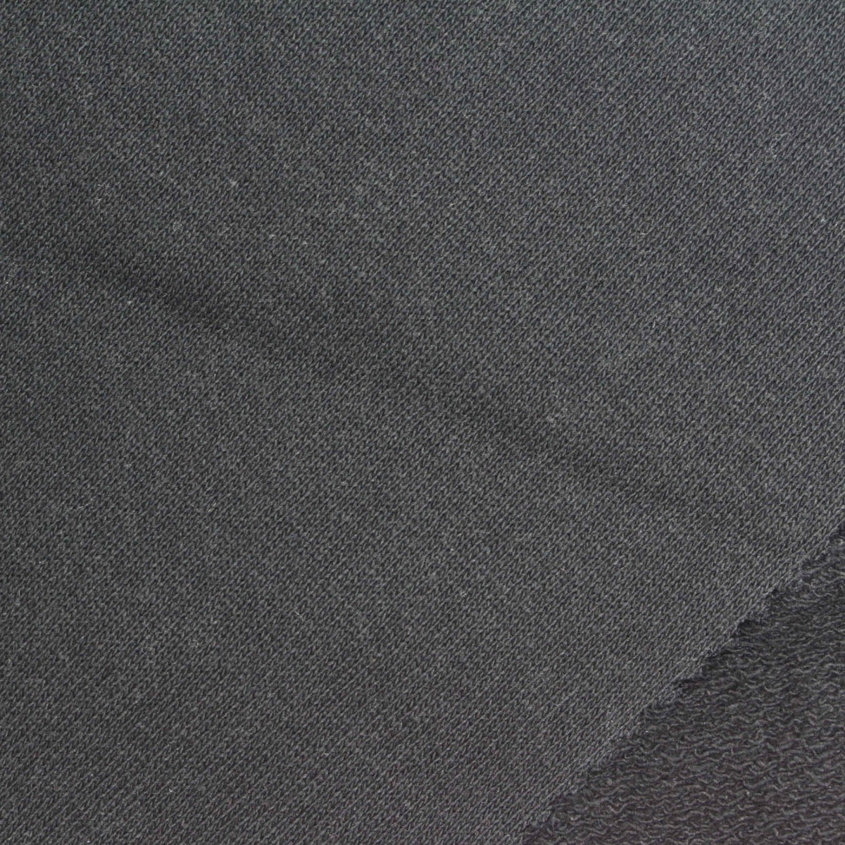 100% Cotton French Terry Fabric, 430 gsm, 164 cm — Black