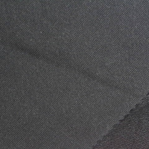 100% Cotton French Terry Fabric, 430 gsm, 164 cm — Black