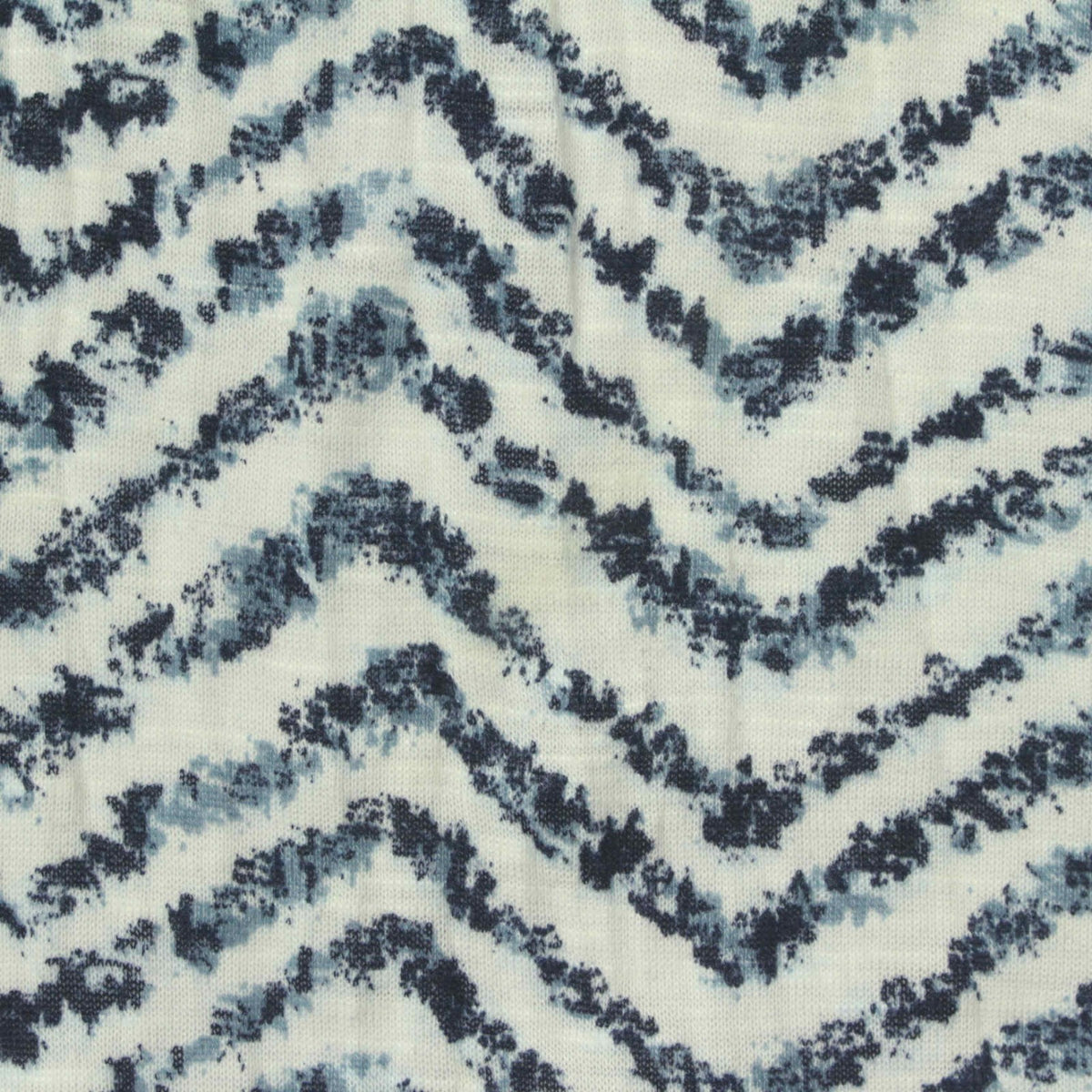 Blue Chevron Jersey Knit, Polyester