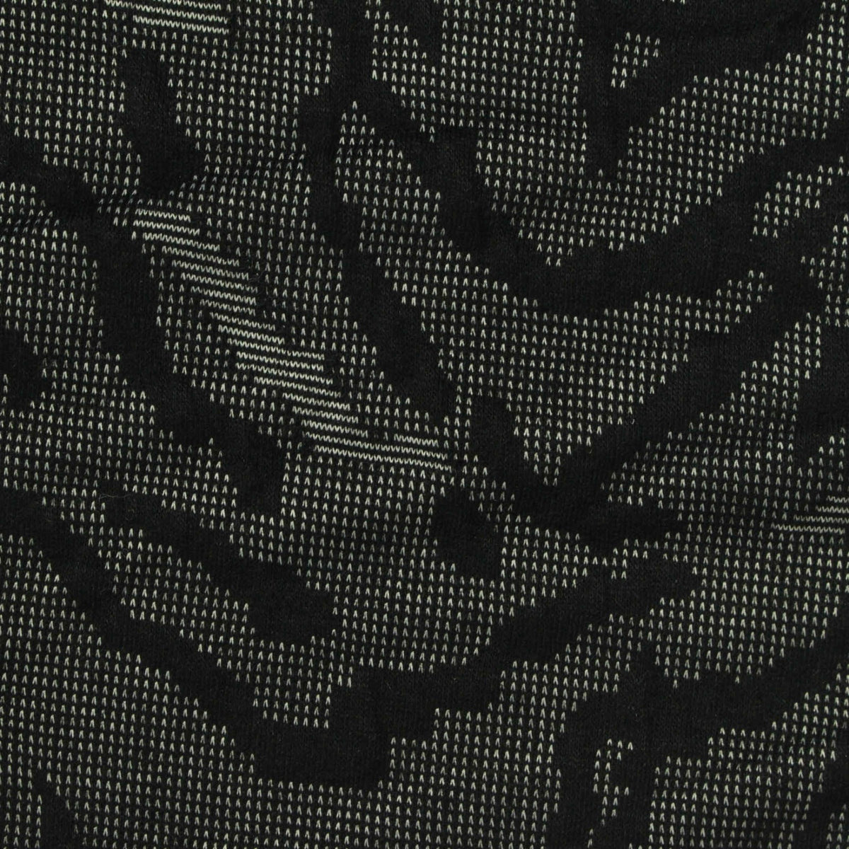 Black Abstract Interlock Knit, Polyester, 225 gsm