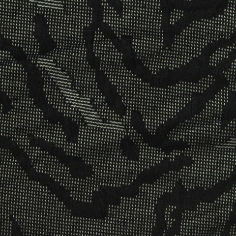 Black Abstract Interlock Knit, Polyester, 225 gsm