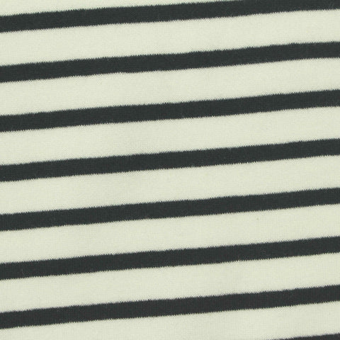 Dark Grey Horizontal-Stripe Scuba Knit, Poly-Cotton