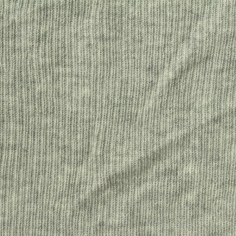 Green Marl Rib Knit, Cotton, 170 gsm