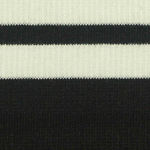 Cream Horizontal-Stripe Rib Knit, 280 gsm