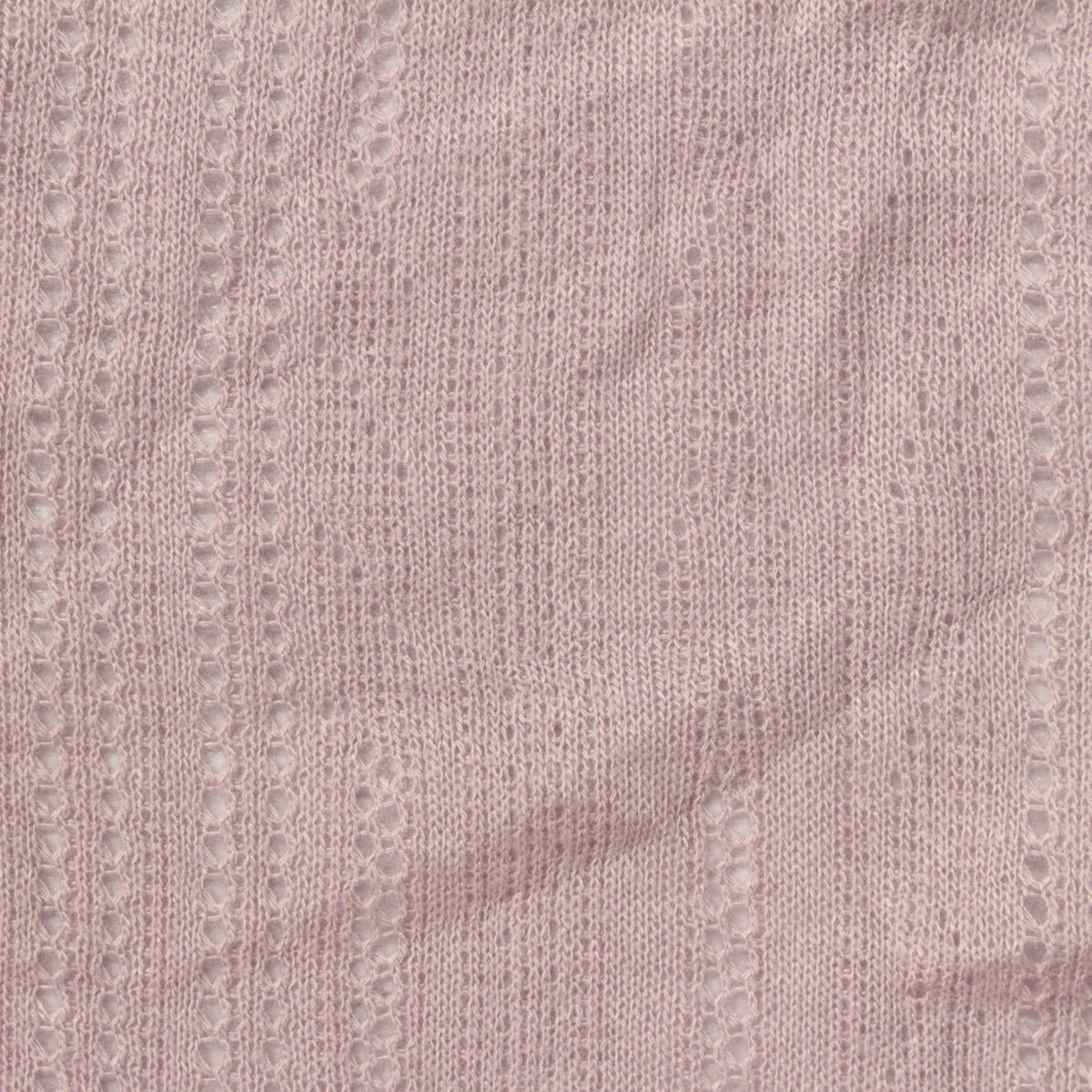 Light Pink Vertical-Eyelet Pointelle Knit, Poly-Viscose