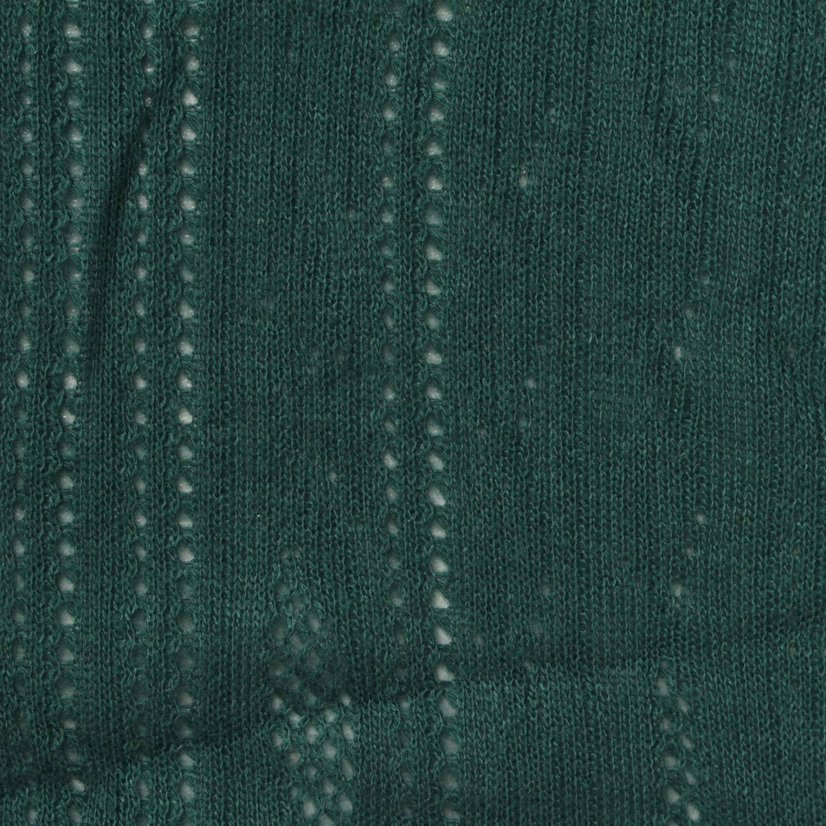 Dark Green Eyelet Pointelle Knit, Poly-Viscose