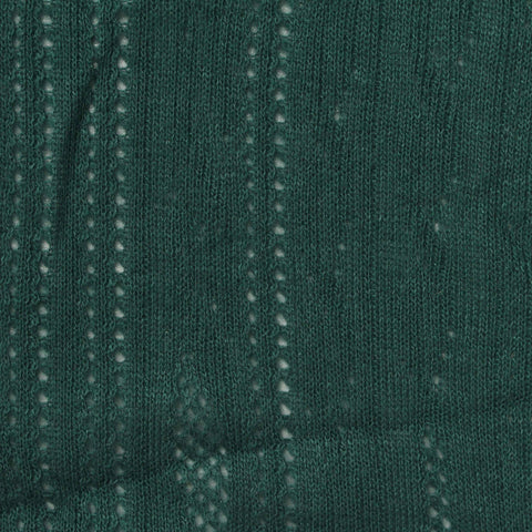 Dark Green Eyelet Pointelle Knit, Poly-Viscose