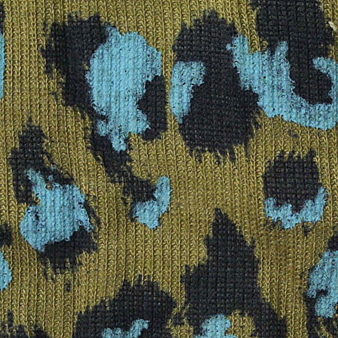 Black Leopard Rib Knit, Poly-Viscose