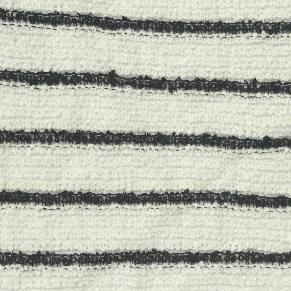 Black Horizontal-Stripe Chunky Knit, Polyester, 175 gsm