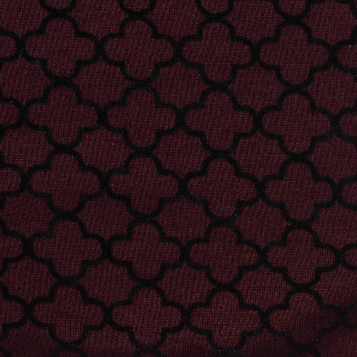 Black Geometric Jersey Knit, Poly-Viscose, 231 gsm