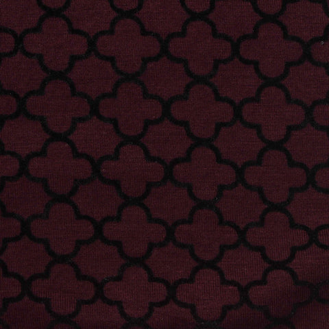 Black Geometric Jersey Knit, Poly-Viscose, 231 gsm