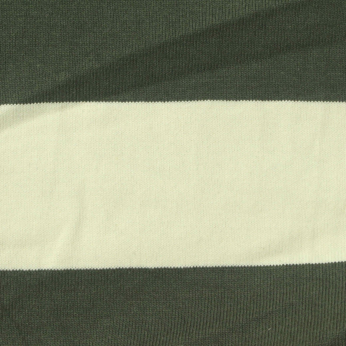 Dark Green Horizontal-Stripe Jersey Knit, Cotton