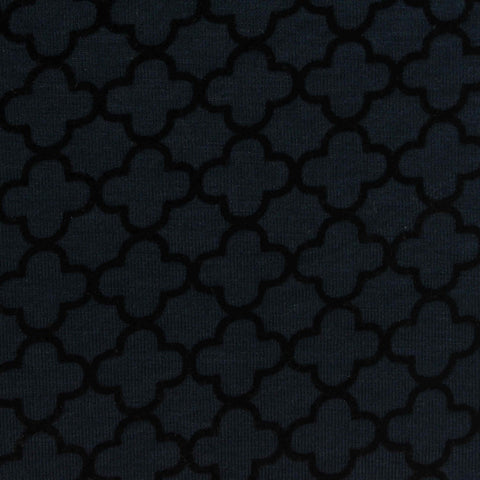 Dark Blue Tone-on-Tone Jacquard, Poly-Viscose