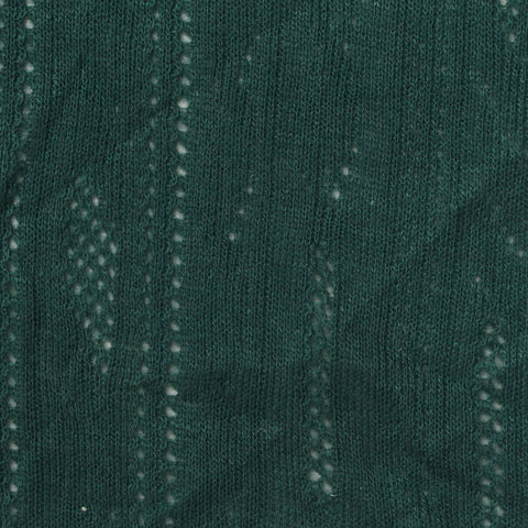 Dark Green Vertical-Eyelet Rib Knit, Poly-Viscose