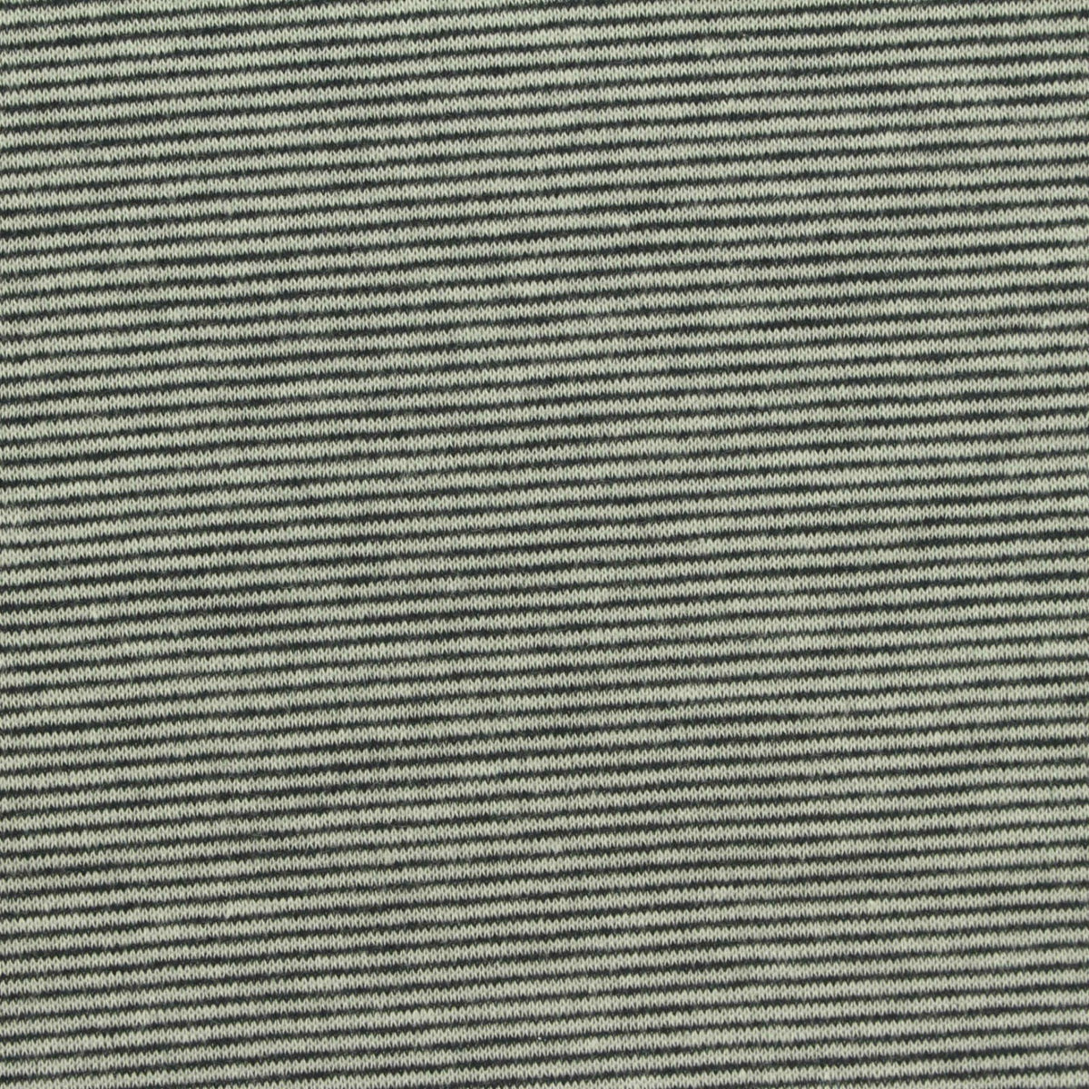 Dark Grey Horizontal-Stripe Interlock Knit, Poly-Cotton