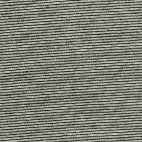 Dark Grey Horizontal-Stripe Interlock Knit, Poly-Cotton