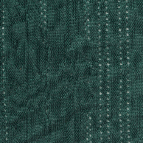 Dark Green Fine-Eyelet Rib Knit, Poly-Viscose