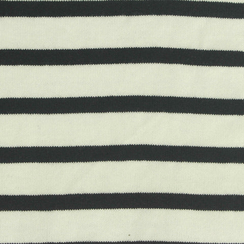 Dark Grey Stripes Jersey Knit, Cotton