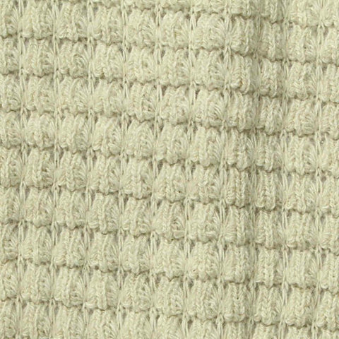 Jacquard Cotton Polyester Stretch Chunky Knit Fabric, 300 gsm, 150 cm — Beige