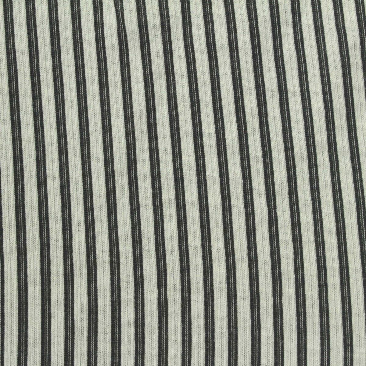 Black Vertical-Stripe Jersey Knit, Polyester, 165 gsm