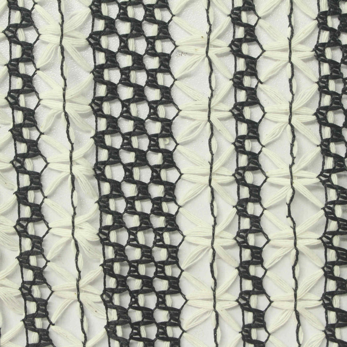 Black Vertical-Stripe Warp Knit, Poly-Cotton