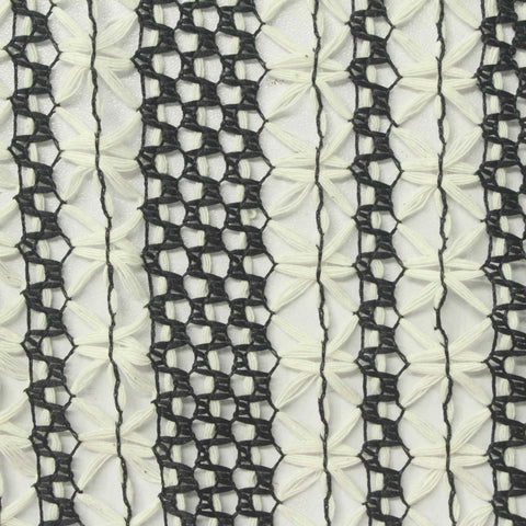 Black Vertical-Stripe Warp Knit, Poly-Cotton